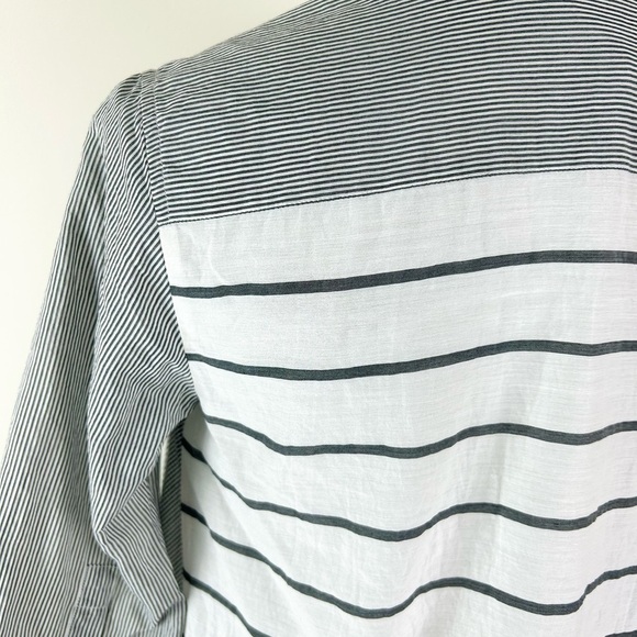 MaxMara Grey And White Stripe Cotton And Silk Tunic Top - Picture 4 of 10